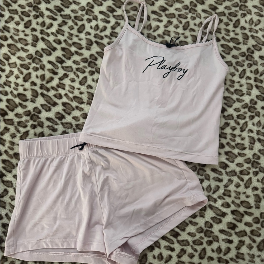 PLAYBOY Women's Light Pink Pajama Set